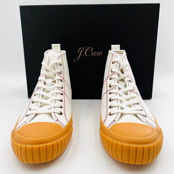 J.Crew High Top Canvas Sneaker in Ivory Gum Size 8.5 - Picture 2 of 13